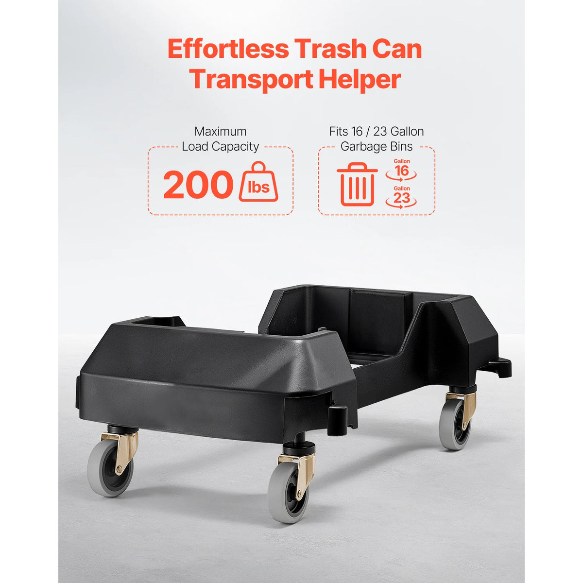 SucceBuy Trash Can Dolly XDL-90A-D - Lockable Wheels