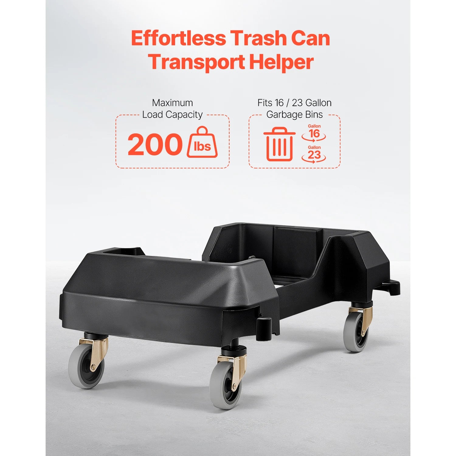 SucceBuy Trash Can Dolly XDL-90A-D - Lockable Wheels