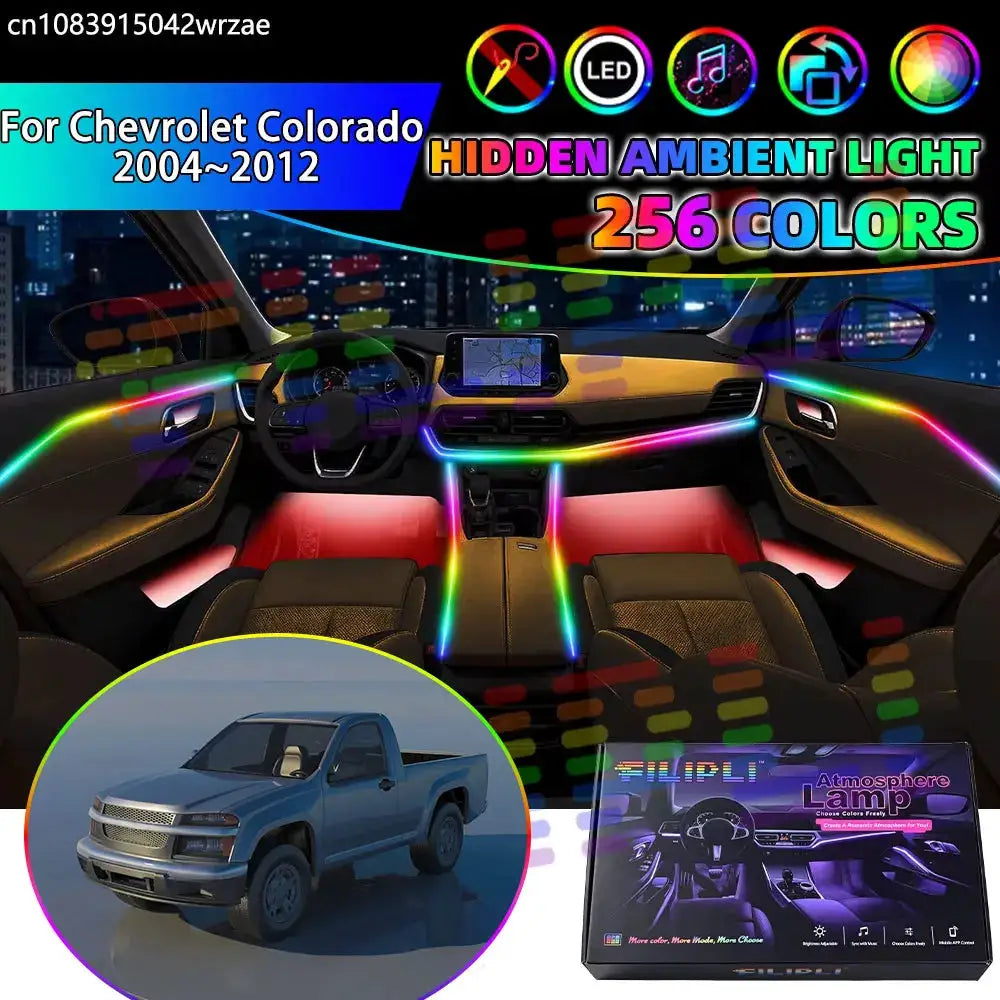 For Chevrolet Colorado 2004~2012 MK1 2005 RGB Car Interior Ambient Lights Strips Breathing Lighting Kit App Control LED strips by InterCyprus Trading Ltd