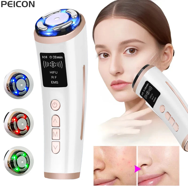 Hifu Face Lifting Machine RF High Frequency Anti-Aging EMS Microcurrent Massager