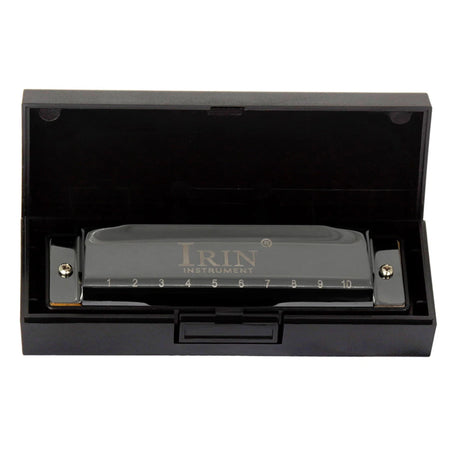 8K Titanium Tremolo Harmonica &ndash; Key C Tone Included Type E-10 hole Blue