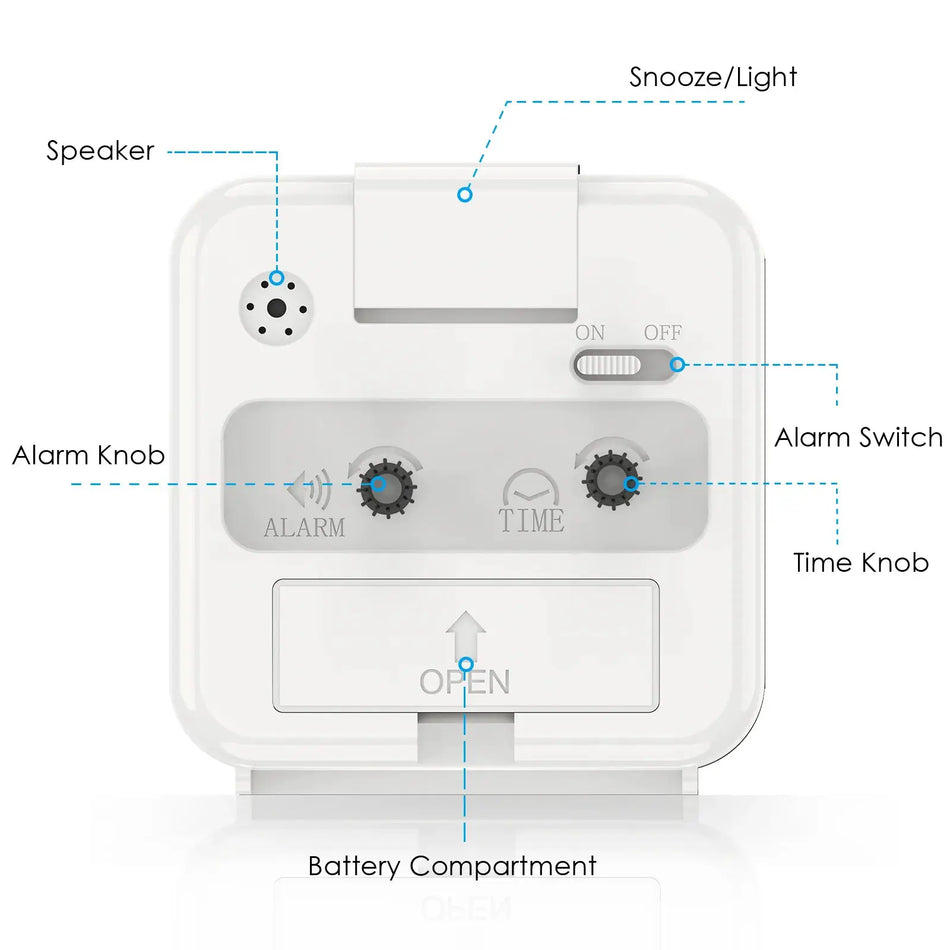 Portable Analog Alarm Clock, Desk Clock for Home and Travel, 4 Colors by InterCyprus Trading Ltd