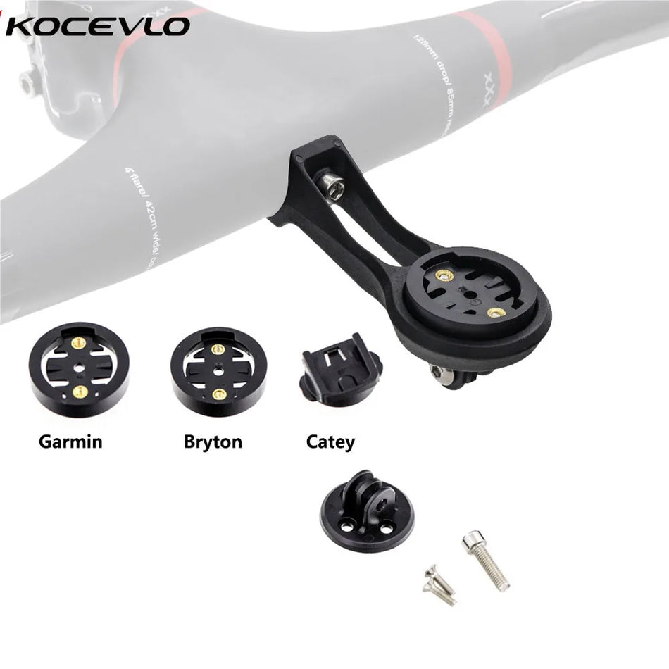 Крепежно рамо за компютър за велосипед Kocevlo, пластмасово с шайба, черно, съвместимо с Garmin, Bryton, Cateye