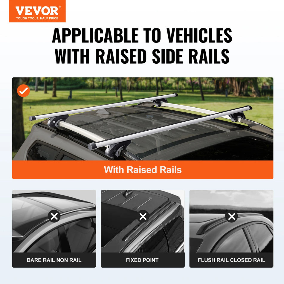 VEVOR Universal Aluminum Roof Rack Cross Bars 90kg Load