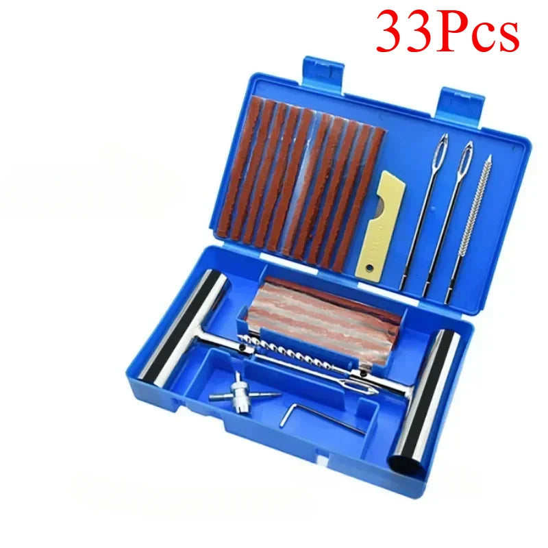 New Car Tire Repair Tool Kit &ndash; Quick Puncture Fix For Cars 33Pcs
