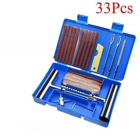 New Car Tire Repair Tool Kit &ndash; Quick Puncture Fix For Cars 33Pcs