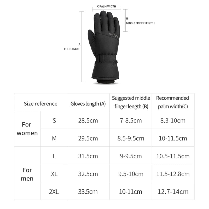 Copozz 20602 Ski Gloves &ndash; Ultralight Waterproof Warmth