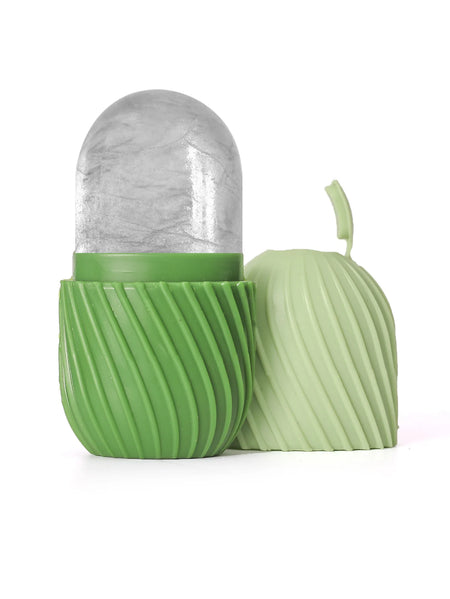 Ice Face Roller Beauty Massage Silicone Mold for Eye Puffiness &amp; Pore Reduction green