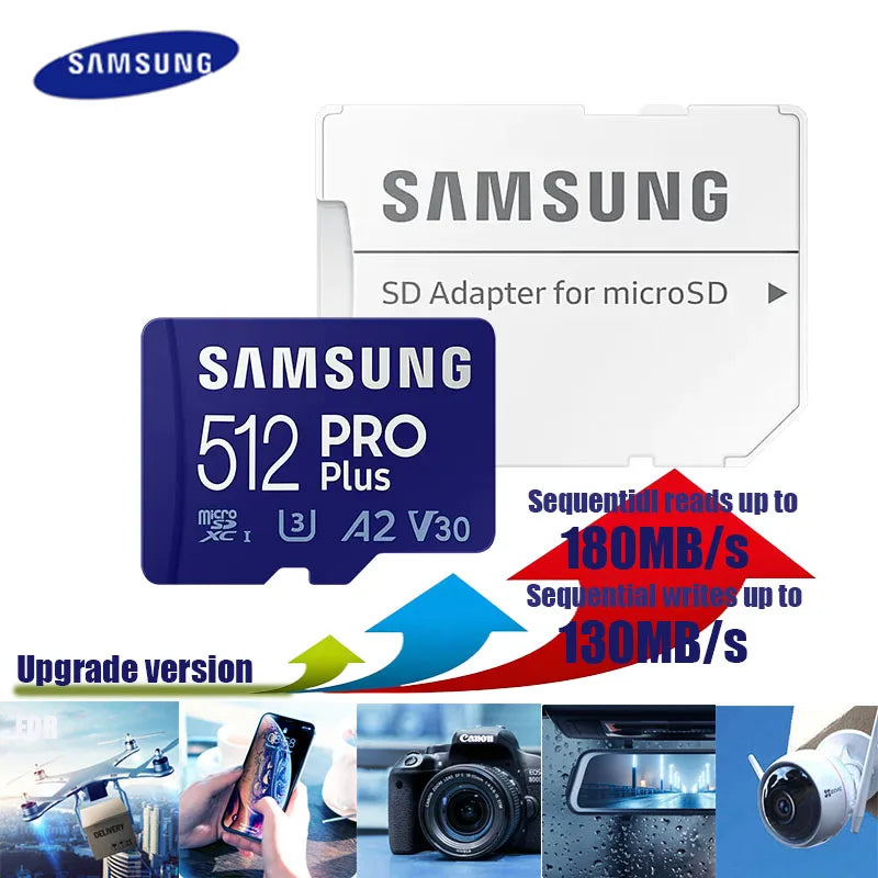 SAMSUNG EVO Plus Memory Card &ndash; High Speed Performance for All Devices 512GB U3 R180MBs