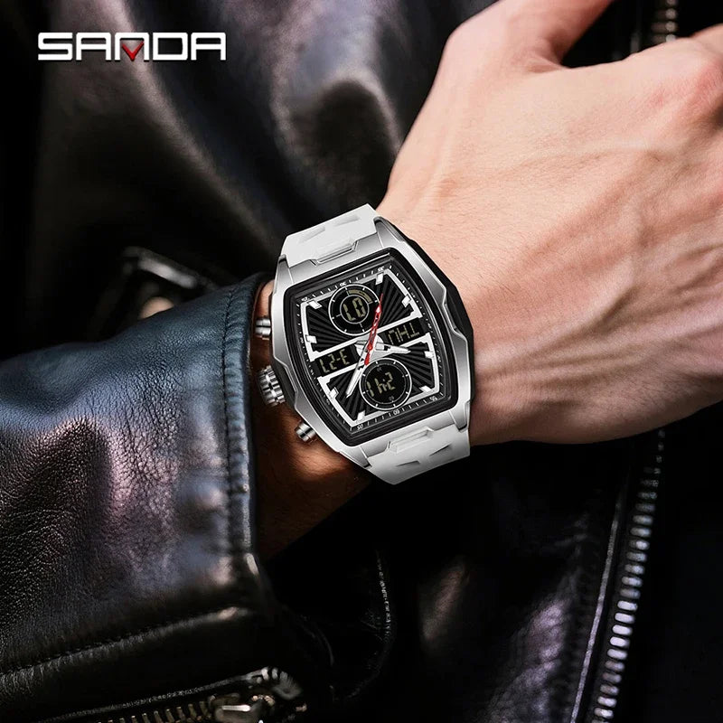 Sanda Men Watch &ndash; Double Display Chronograph Waterproof