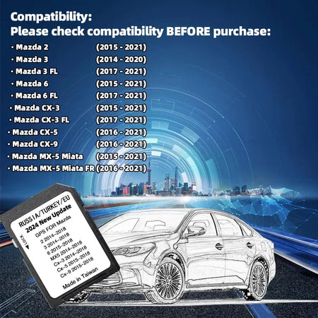 Mazda Sat Nav SD Card 16GB For Mazda Cars &ndash; 2024 EU Maps
