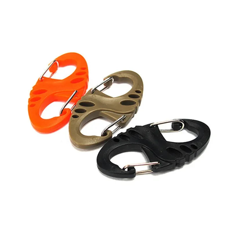 🟠 1/2 PCS S Τύπος σακιδίων κλέφτες αναρρίχηση Carabiners EDC Keychain Camping Bottle Hooks Paracord Tactical Survival Gear Multitool