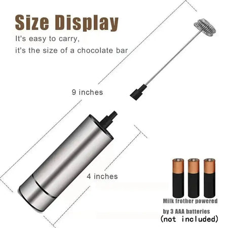 Electric Milk Frother With 3 Stainless Steel Whisks Coffee