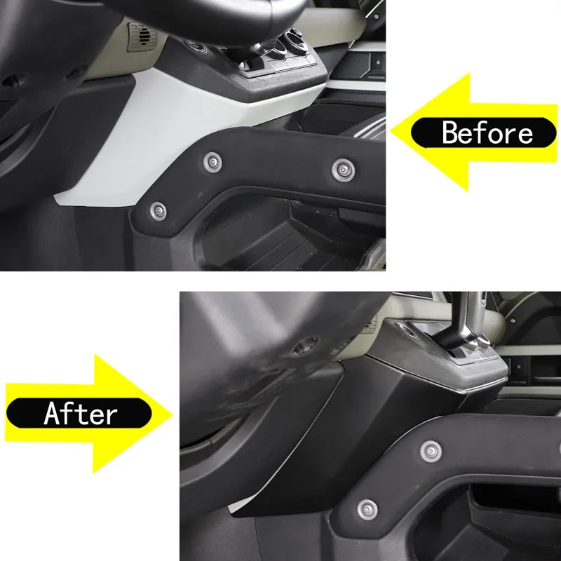 ABS mat sort konsol knæpanel trim til Defender 90 110