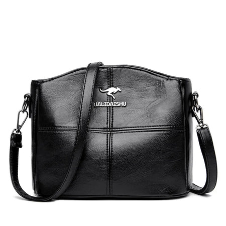 Elegant Embroidered PU Leather Tote Bag for Women black / CHINA