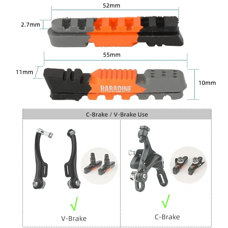 Baradine Brake Cartridge Inserts &ndash; Low Noise Performance Pads