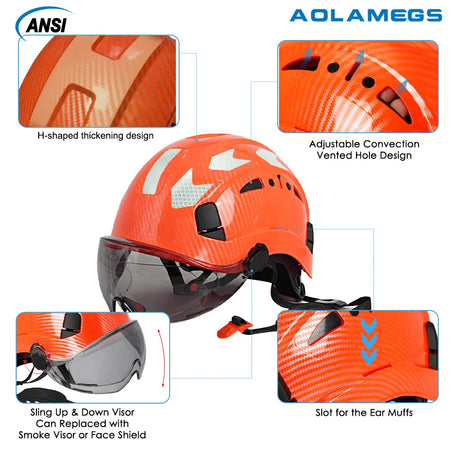 CR08 Safety Helmet With Bright Color Goggles - Lightweight
