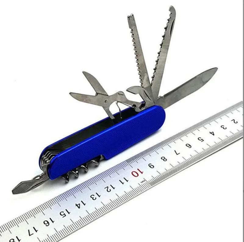 Swiss Knife Camp Multitool Bottle Opener Folding Knife Portable  Saw Military Pocket Outdoor  Knives 11 Multifunctional Tools