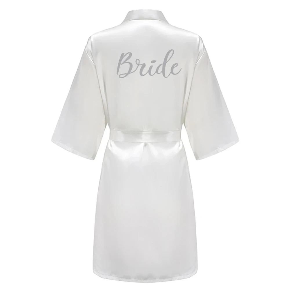 Elegant Satin Silk Robe for Women - Knee-Length, Poplin Fabric