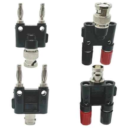 BNC to Banana Plug Splitter &ndash; Dual Female Socket Adapter