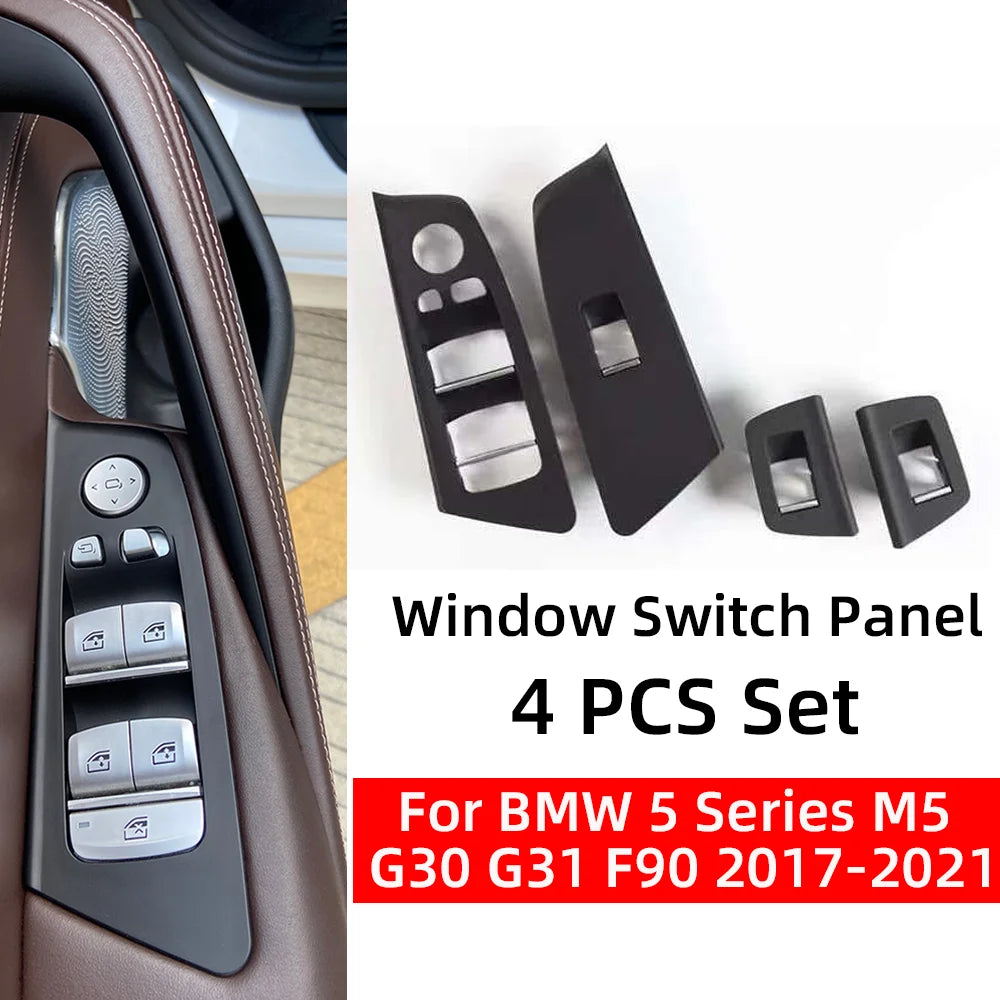 8PCS LHD RHD Carbon Fiber Black Interior Door Handle For BMW 5 Series M5 G30 G31 G38 F90 2017-2023 51417438521 by InterCyprus Trading Ltd
