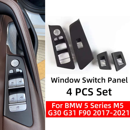 8PCS LHD RHD Carbon Fiber Black Interior Door Handle For BMW 5 Series M5 G30 G31 G38 F90 2017-2023 51417438521 by InterCyprus Trading Ltd
