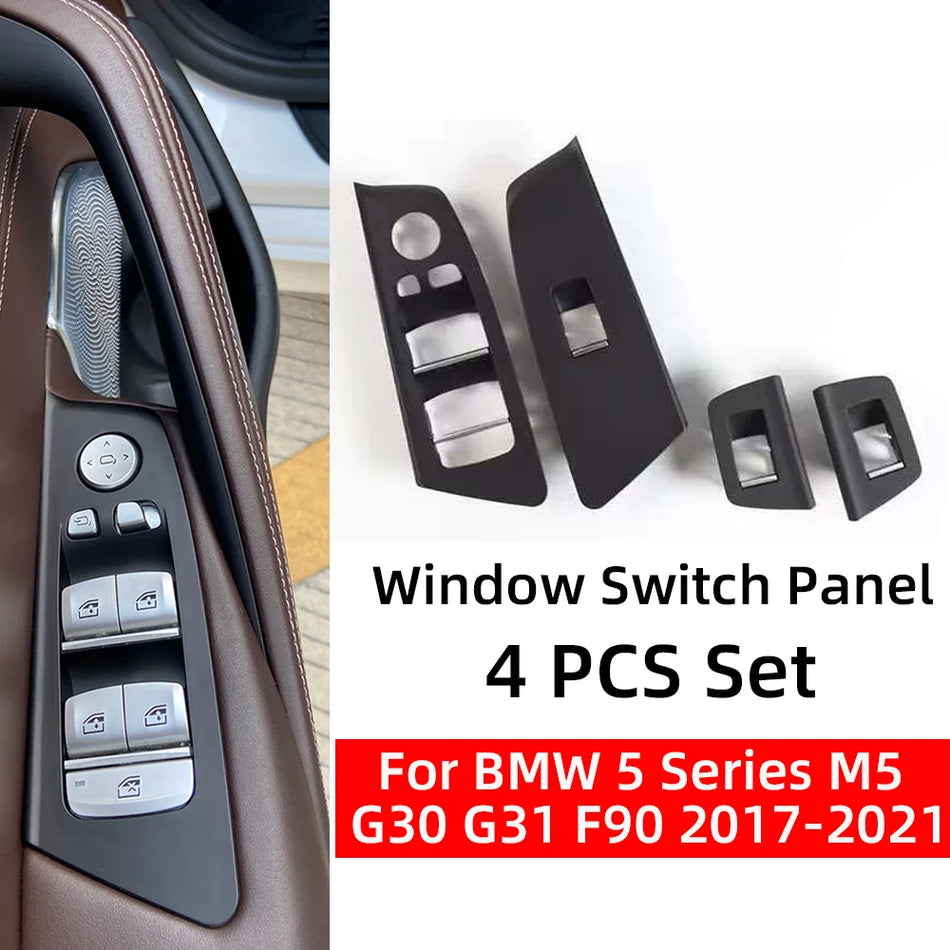 8PCS LHD RHD Carbon Fiber Black Interior Door Handle For BMW 5 Series M5 G30 G31 G38 F90 2017-2023 51417438521 by InterCyprus Trading Ltd