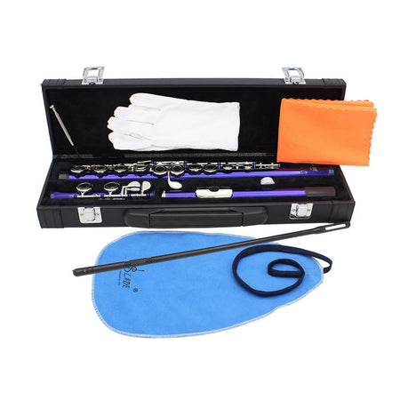 SLADE Flute 16 Open Closed Holes C Key &ndash; Pro Transverse LDF-609 Blue