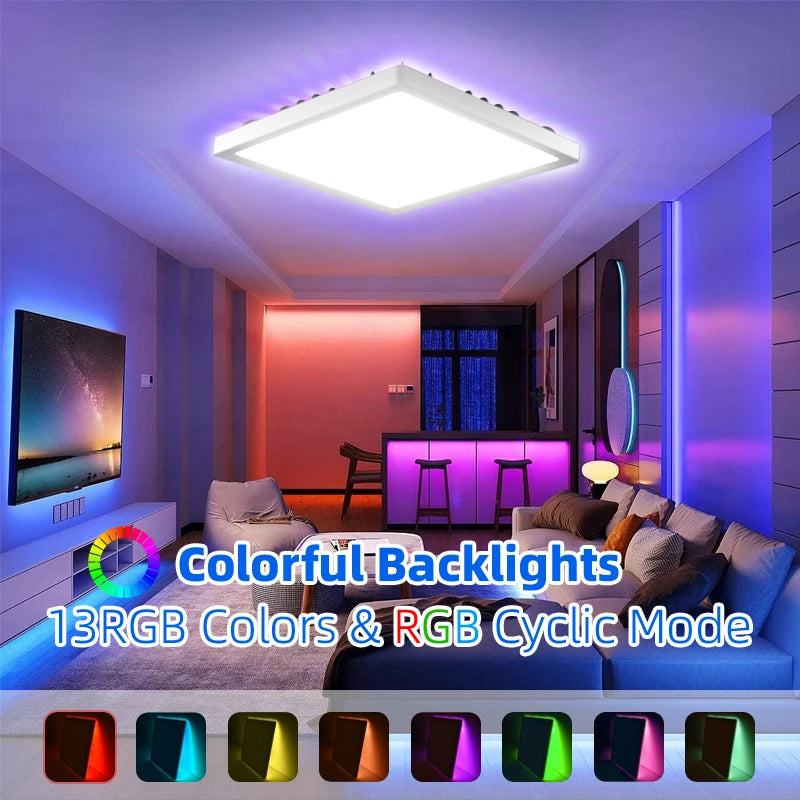 Hanging Lamps For Ceiling RGB Smart Ceiling Light Tuya Dimming Remote For Alexa Google Wifi Luster Home-Appliance Led Ceiling