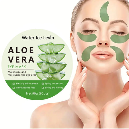 Water Ice Levin 60pcs Aloe Vera Collagen Eye Mask &ndash; Anti Puffiness and Dark Circle Removal WHITE