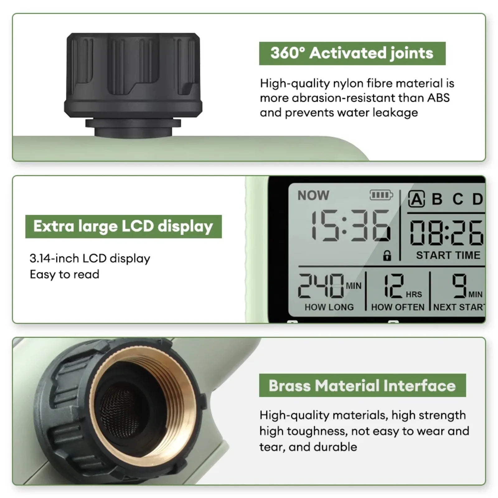 Automatic 4-Outlet Water Timer Controller for Efficient Garden Irrigation