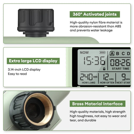 Automatic 4-Outlet Water Timer Controller for Efficient Garden Irrigation