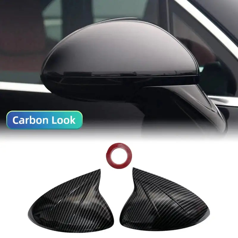 Carbon Fiber Style Black Mirror Covers For Porsche Cayenne Carbon Look