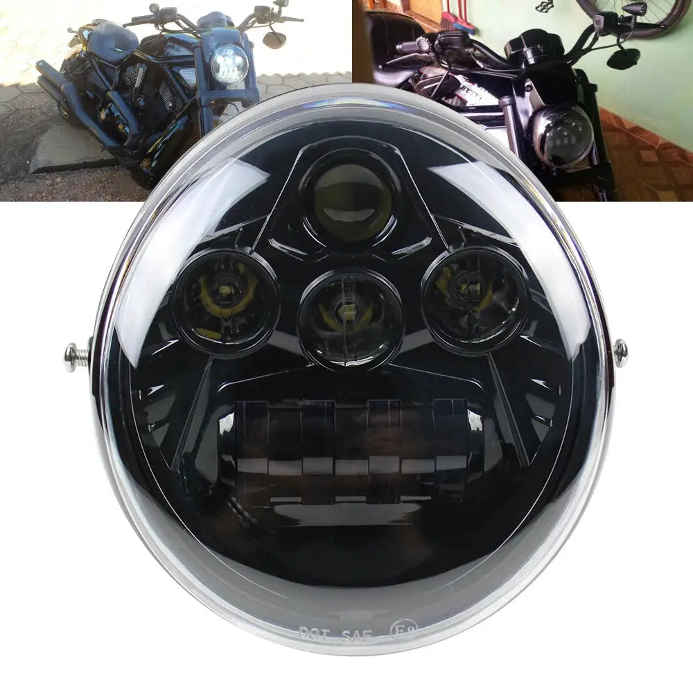 LED Front Headlight 60W HI/Low Beam Motorcycle Light for V Rod VRSCF VRSC VRSCR 2002-2017 by InterCyprus Trading Ltd