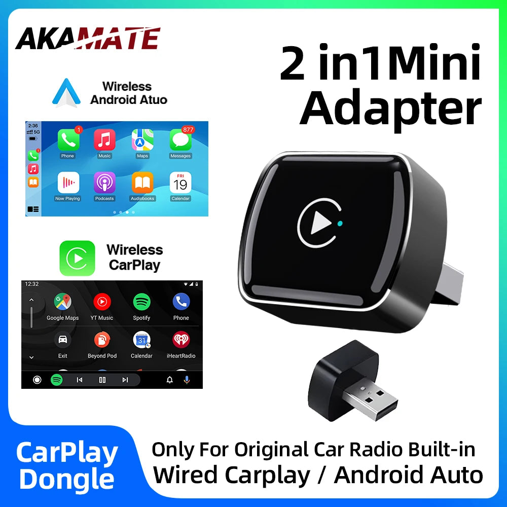 CarPlay Adapter Mini 2in1 Dongle &ndash; Wired To Wireless