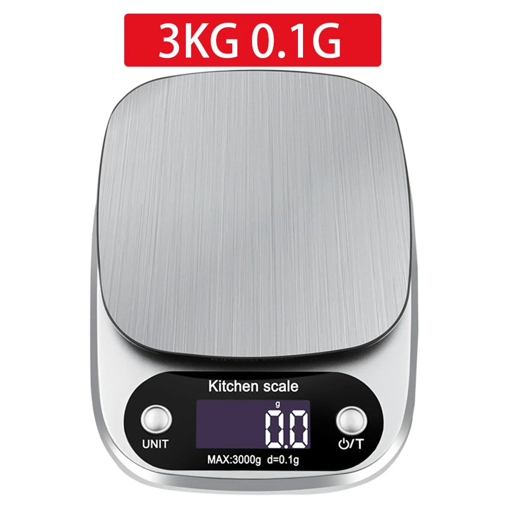 3KG 0.1G 10KG 1G Kitchen Scale - High Precision LCD 3kg 0.1g