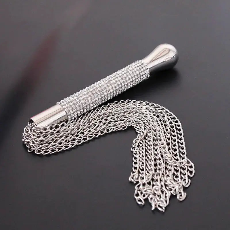 New Metal Alloy Chain Tassel Short Horse Riding Whip Crop Crystal ...