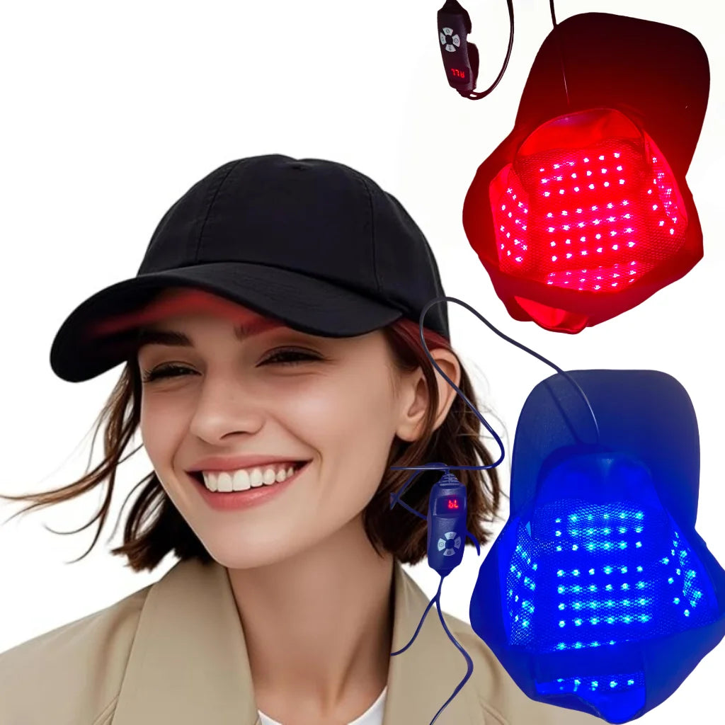 660nm Red Light Therapy Cap 100 LED Beads - 4 Speed Modes for Hair ...