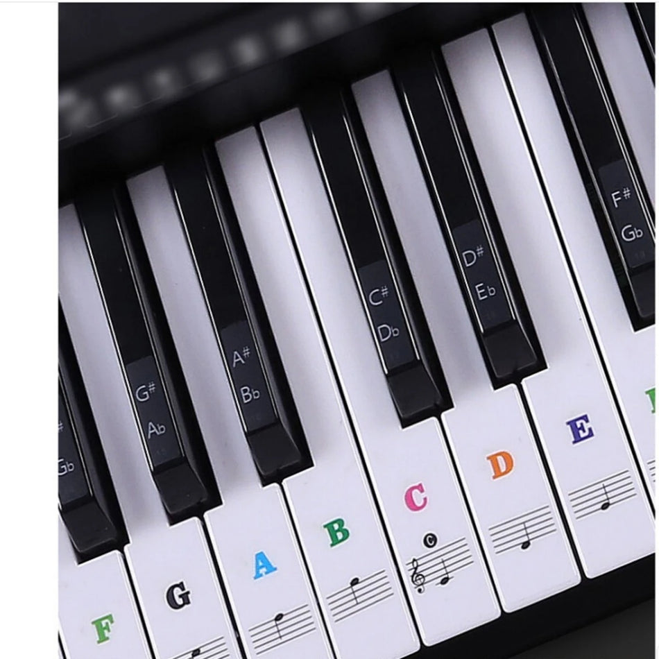 Transparent Piano Keyboard Sticker 88 Keys &ndash; Detachable