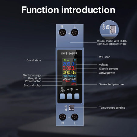 KWS-303 8 In1 Power Meter Smart Switch &ndash; Energy Metering