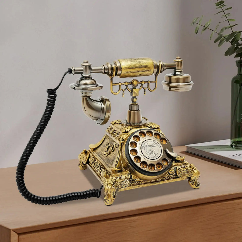 Retro Rotary Phone &ndash; Bronze Finish for Home and Office Decor