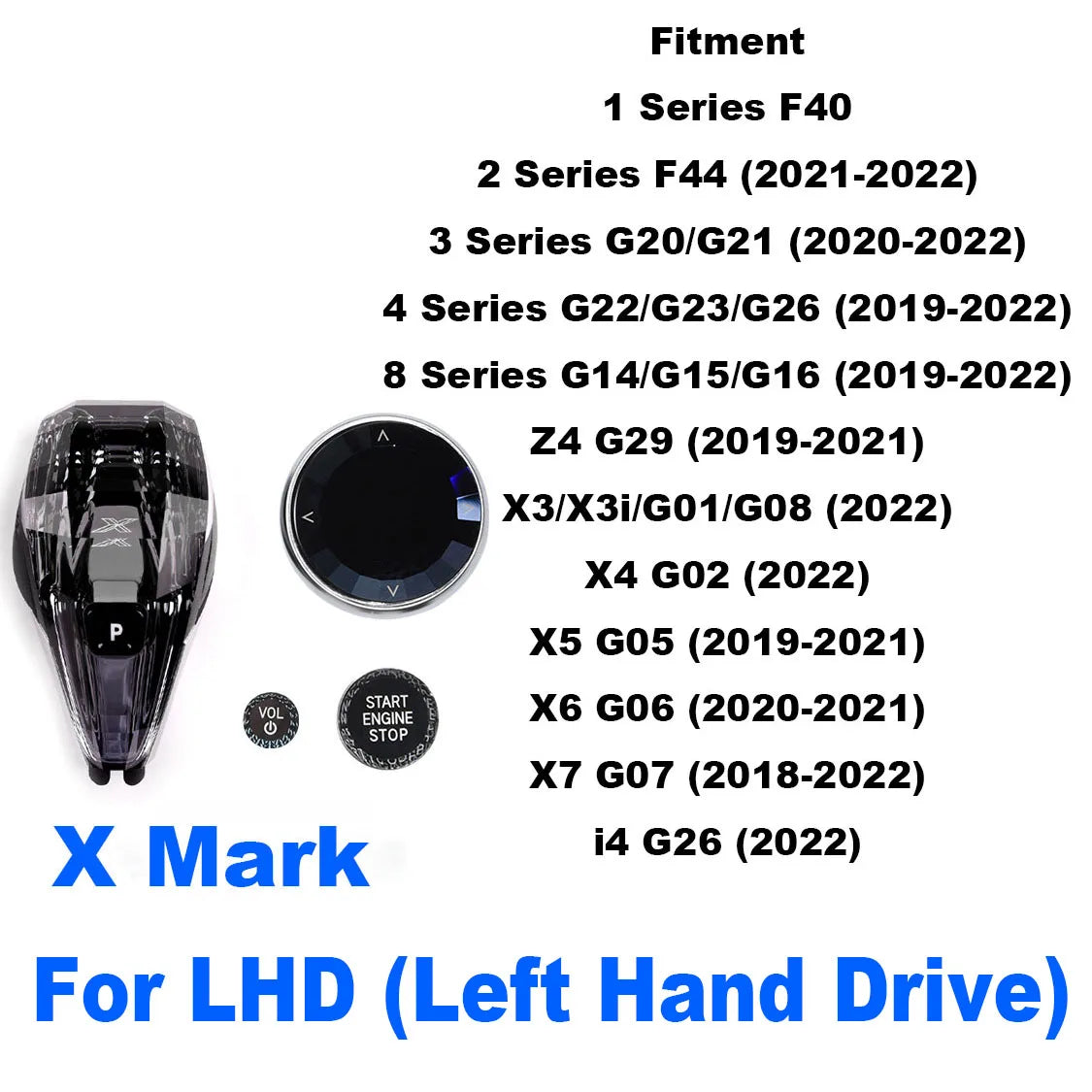 3 Pieces Set Crystal Gear Shift Knob Lever Car Crystal Shift Knob Gear Handle For 5 6 7 Series G30 G31 G32 G12 X3 X4 G01 G02 by InterCyprus Trading Ltd
