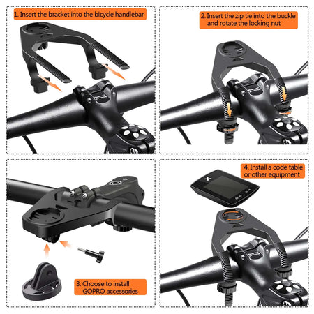 Bicycle Computer Mount Extension Bracket &ndash; Versatile Gopro Connection Interface