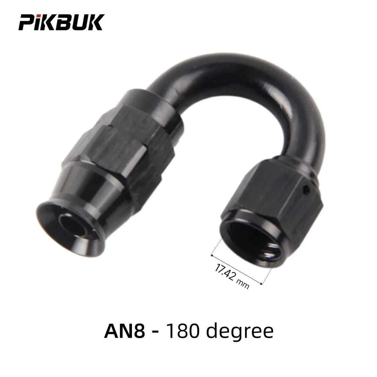 PIKBUK AN4/6/8/10 PTFE Oil Fuel Line Swivel Fitting 0-180 Degree Hose End Adaptor Assembly Kit Black by InterCyprus Trading Ltd