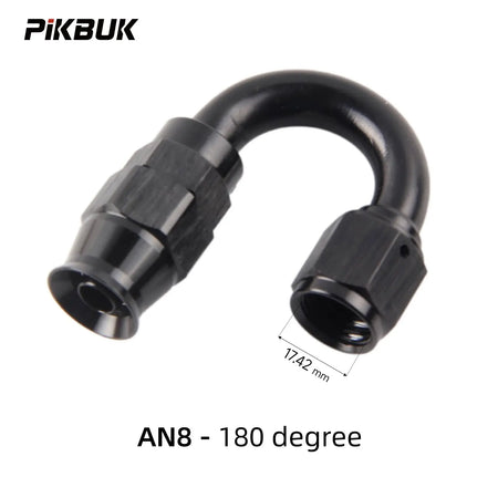 PIKBUK AN4/6/8/10 PTFE Oil Fuel Line Swivel Fitting 0-180 Degree Hose End Adaptor Assembly Kit Black by InterCyprus Trading Ltd
