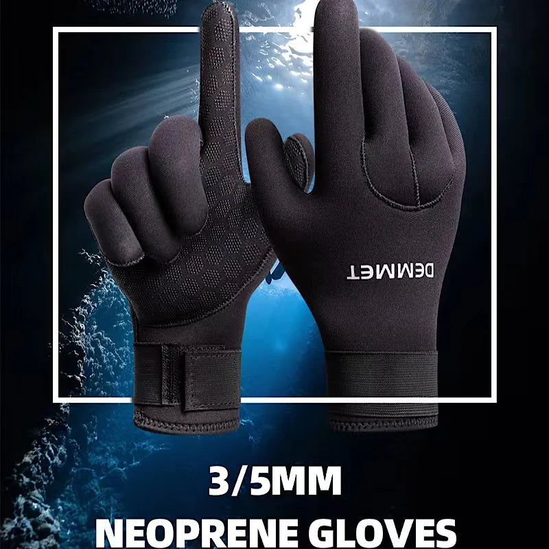 3mm 5mm Neoprene Diving Gloves - Heated Winter Wetsuit for Men &amp; Women