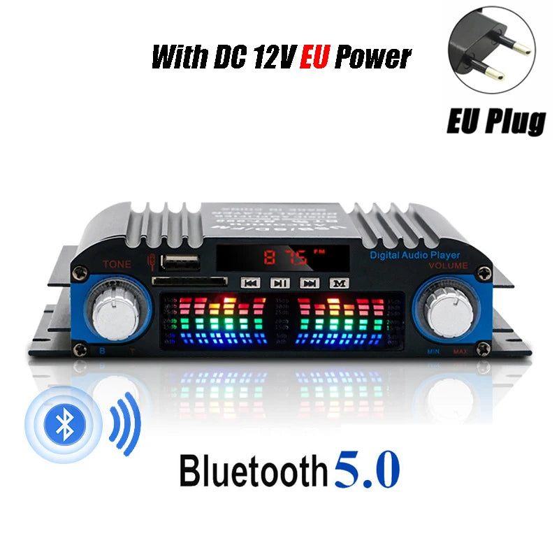 MAOZUAC BT-998 4-Channel Bluetooth HiFi Audio Amplifier with LCD Display With EU Plug Power / CN (Origin)