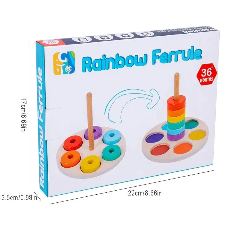 Wooden Building Blocks &ndash; Montessori Rainbow Blocks NB380C1