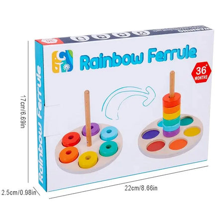 Wooden Building Blocks &ndash; Montessori Rainbow Blocks NB380C1