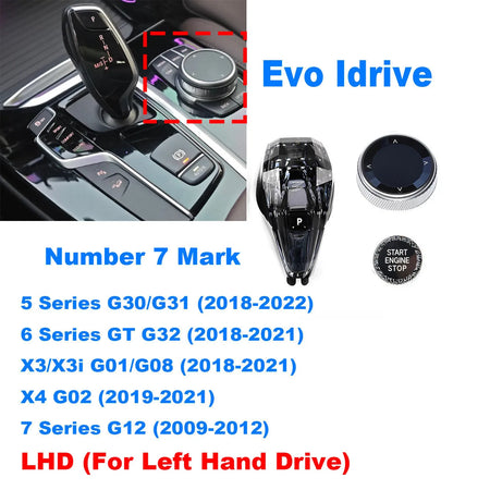 3 Pieces Set Crystal Gear Shift Knob Lever Car Crystal Shift Knob Gear Handle For 5 6 7 Series G30 G31 G32 G12 X3 X4 G01 G02 by InterCyprus Trading Ltd
